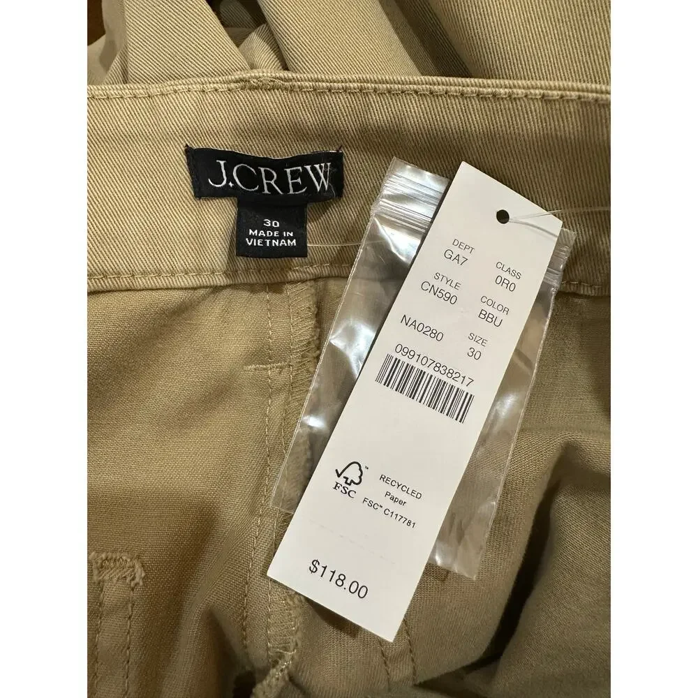J. Crew Women's Khaki Stretch Pants Size 30 NWT Preppy Minimalist School